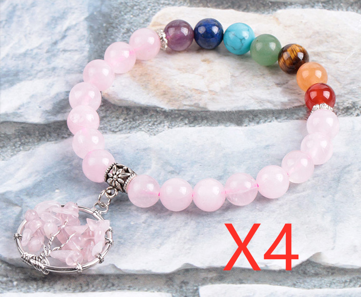 Bracelet 7 Chakras en Cristal Naturel - Équilibre et Harmonie