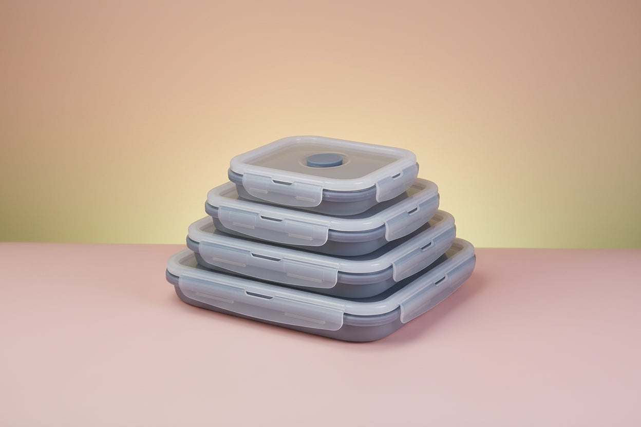 Boîte Lunch Pliable en Silicone - Écologique & Pratique