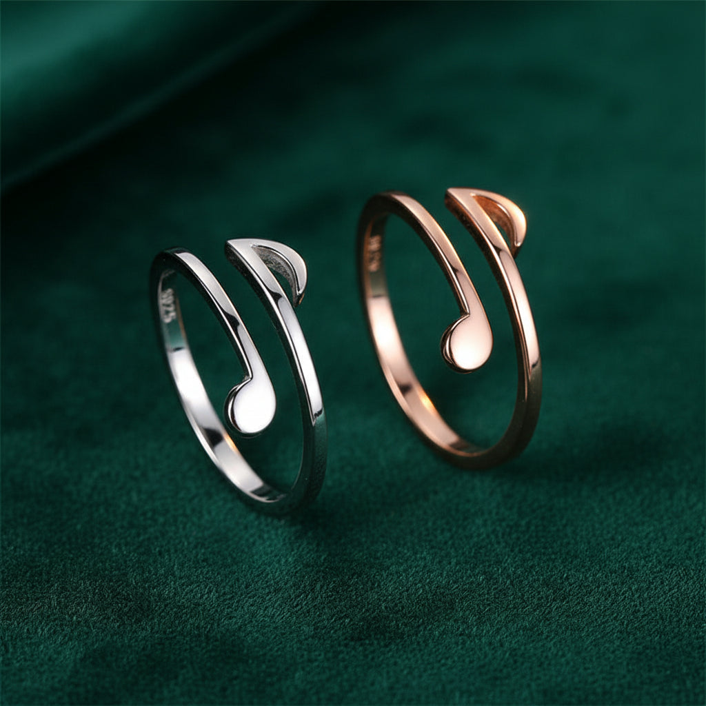 Bague Musicale Ajustable - Bijou Note de Musique Élégant
