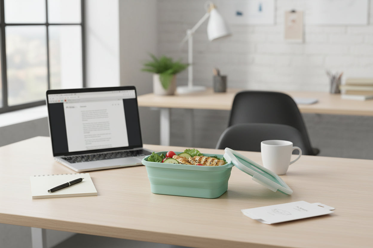 Boîte Lunch Pliable en Silicone - Écologique & Pratique