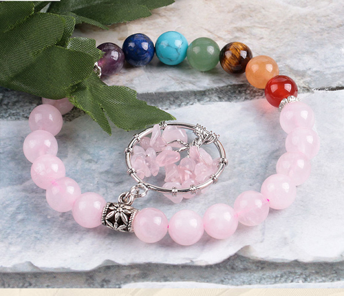 Bracelet 7 Chakras en Cristal Naturel - Équilibre et Harmonie