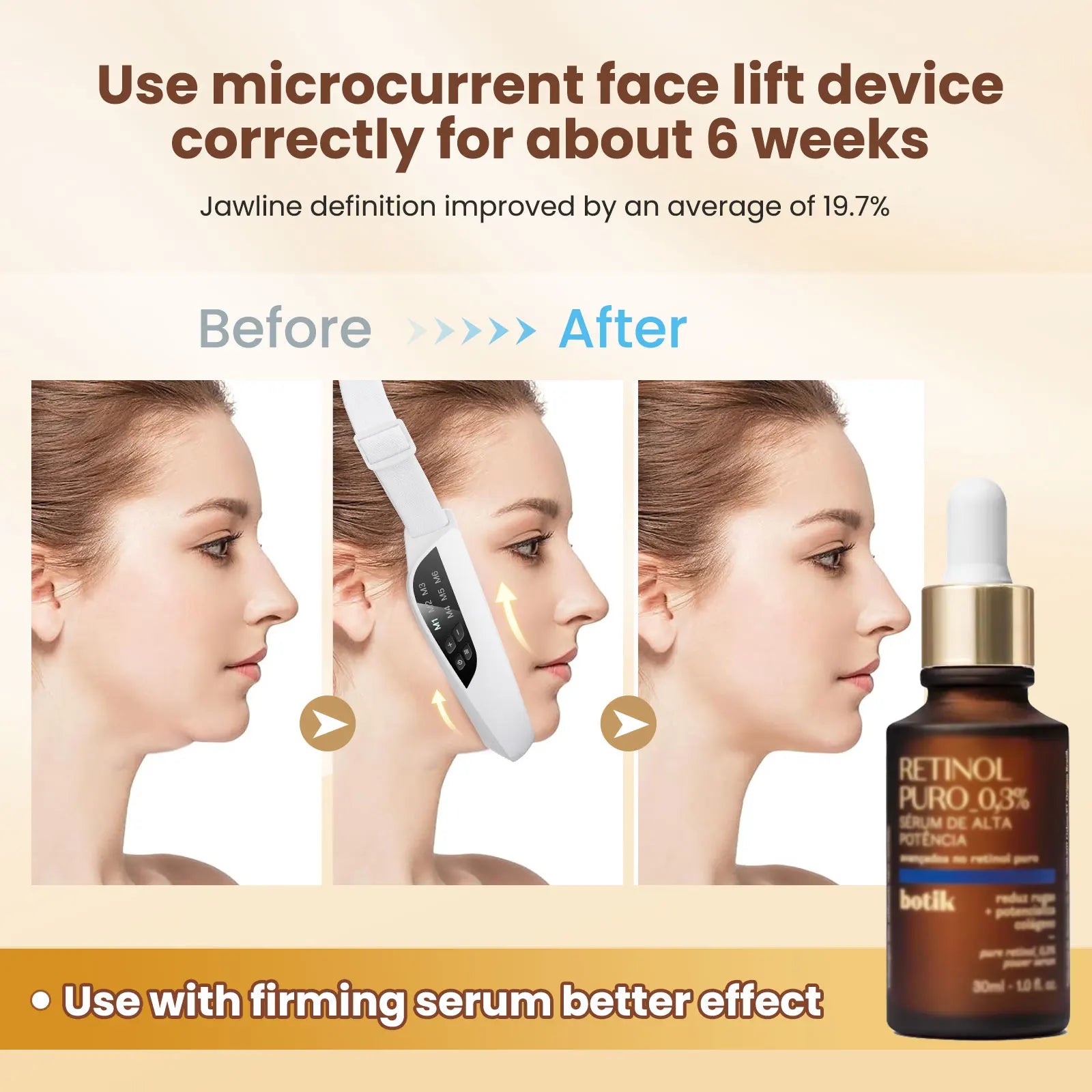 Appareil Lifting Facial Électrique EMS - 6 Modes Anti-Âge Double Menton