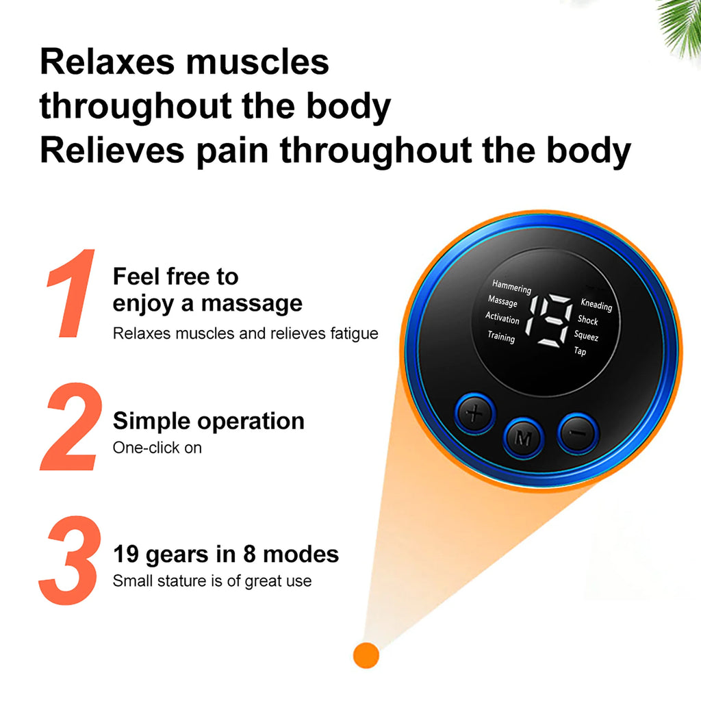 Masseur Cervical Électrique EMS - 8 Modes Massage Cou Dos Soulage Douleurs