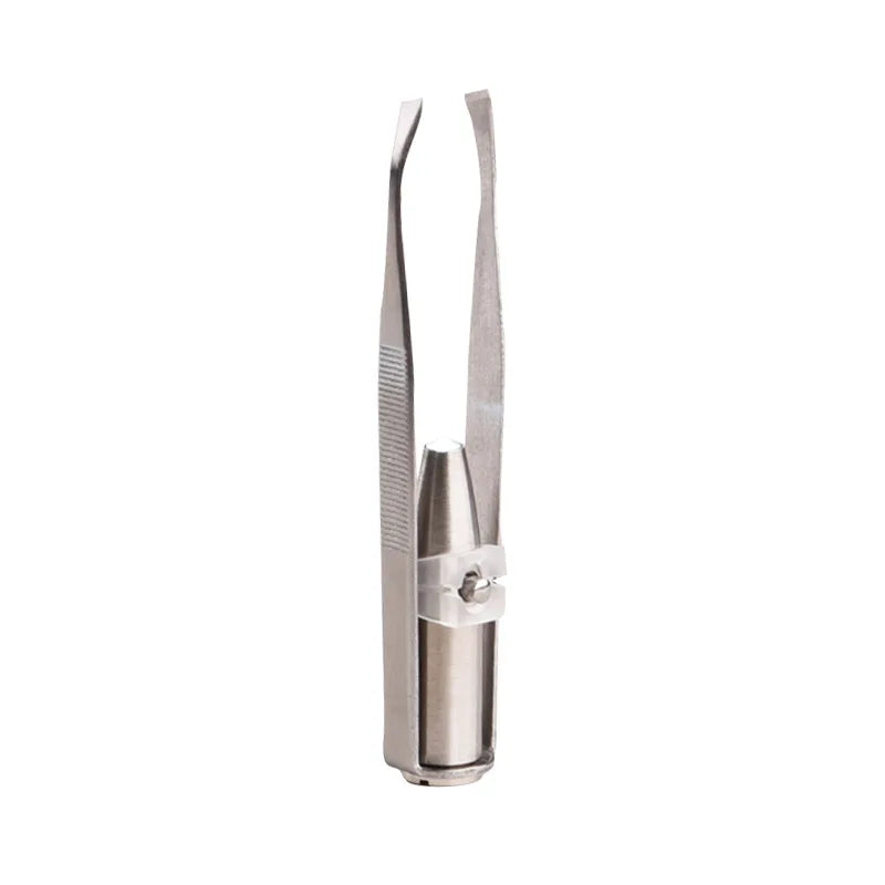 Pince à Épiler LED Acier Inoxydable - Précision Sourcils Lumière Intégrée