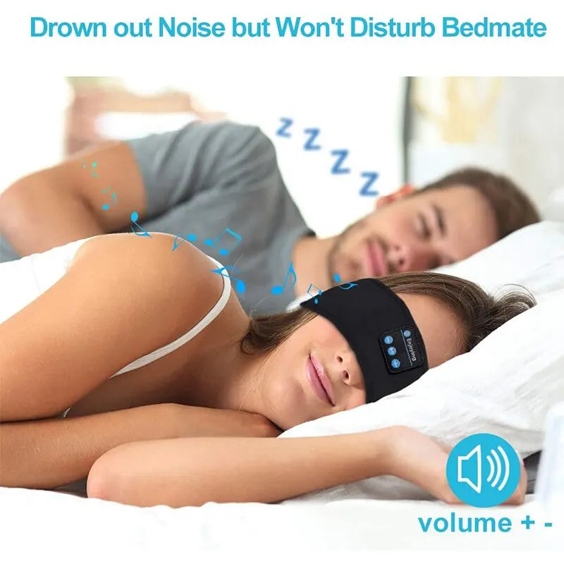 Bandeau Bluetooth Sommeil Sport - Écouteurs Sans Fil Masque Yeux Musique