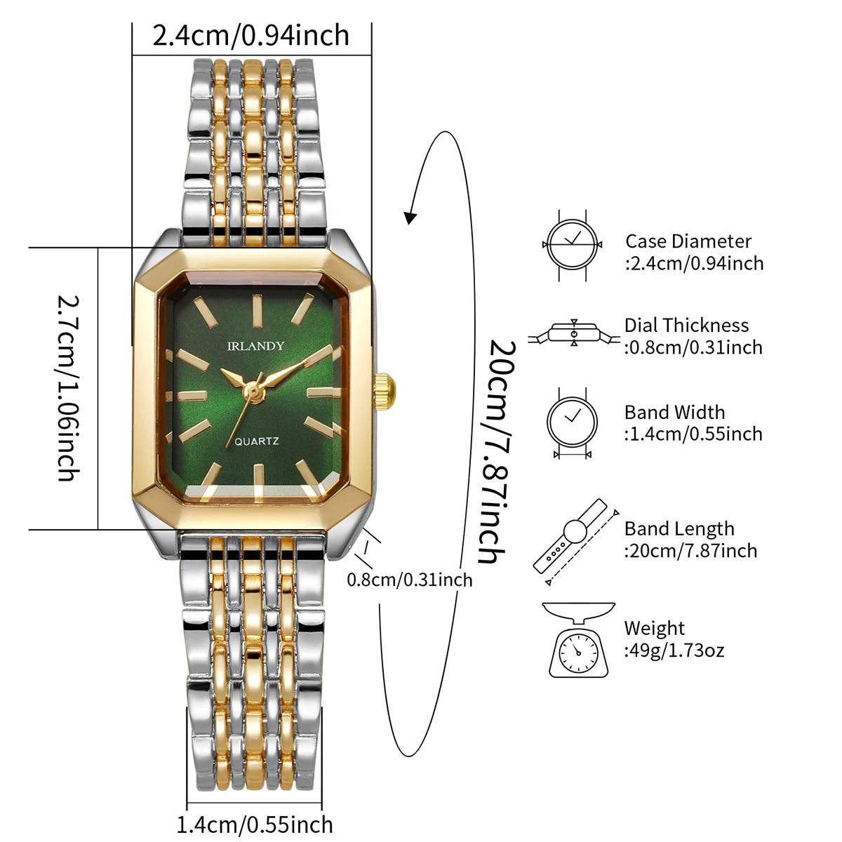 Montre Femme Rectangulaire Acier - Élégante Quartz Bracelet Métal Cadeau