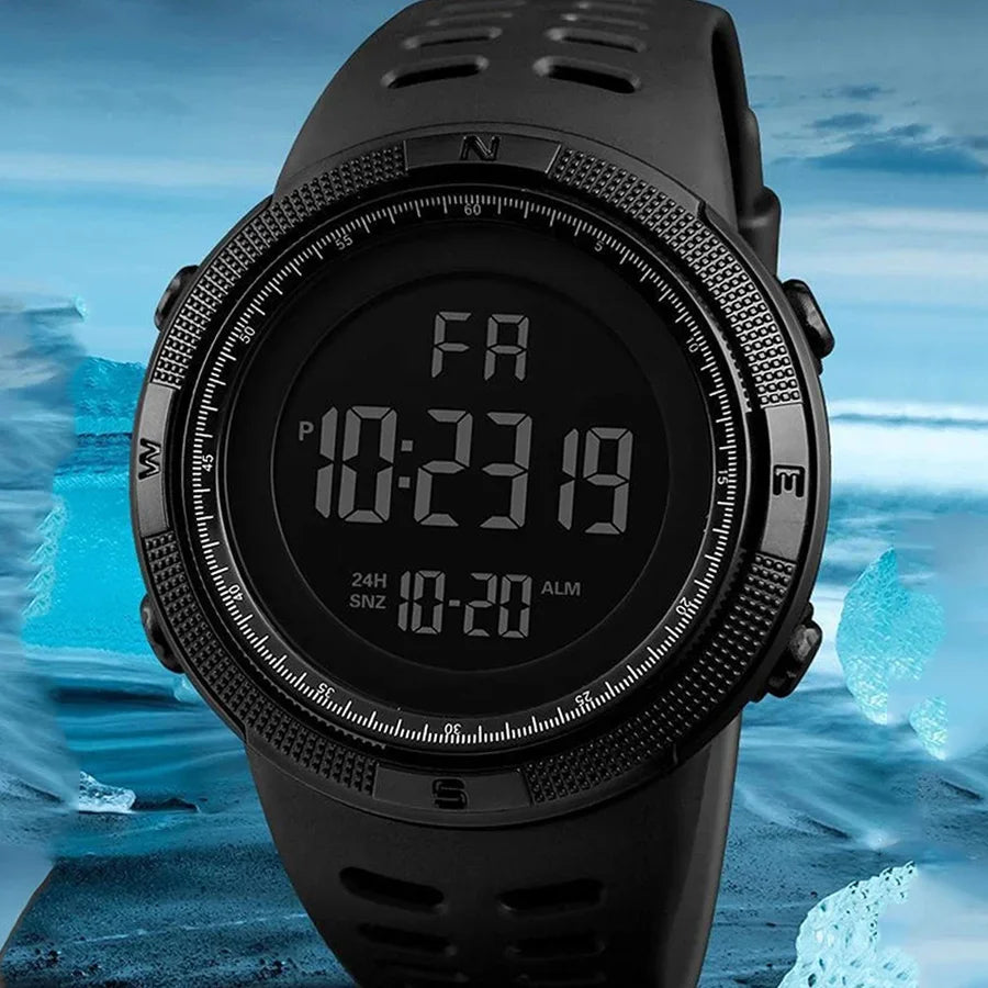 Montre Militaire Sport LED Homme - Digitale Multifonction Lumineuse Étanche