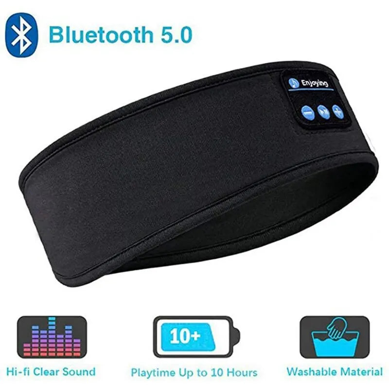 Bandeau Bluetooth Sommeil Sport - Écouteurs Sans Fil Masque Yeux Musique