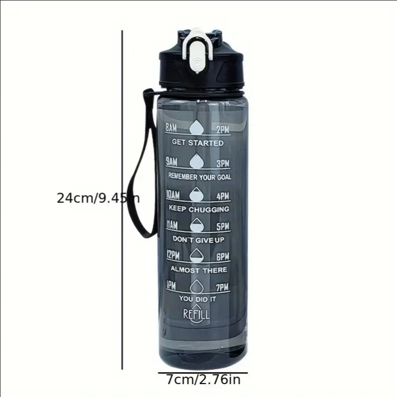 Bouteille Sport 800ml Échelle Temps - Gourde Étanche Fitness Voyage