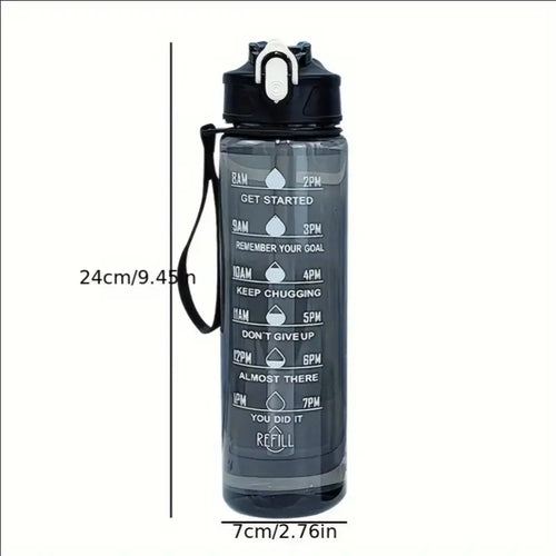 Bouteille Sport 800ml Échelle Temps - Gourde Étanche Fitness Voyage