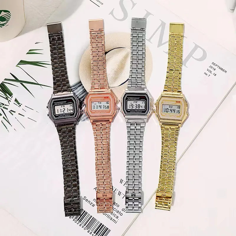 Montre F91W Digital LED Acier - Unisexe Multifonction Sport Business Rétro