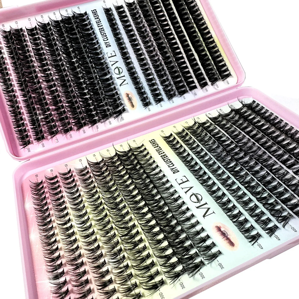 Kit Extensions Cils 640 Clusters 5D - Faux Mink Volume Épais Maquillage