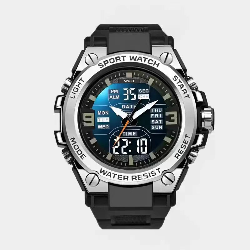 Montre Homme Luxe Double Mouvement - Quartz Électronique Étanche Lumineuse Acier