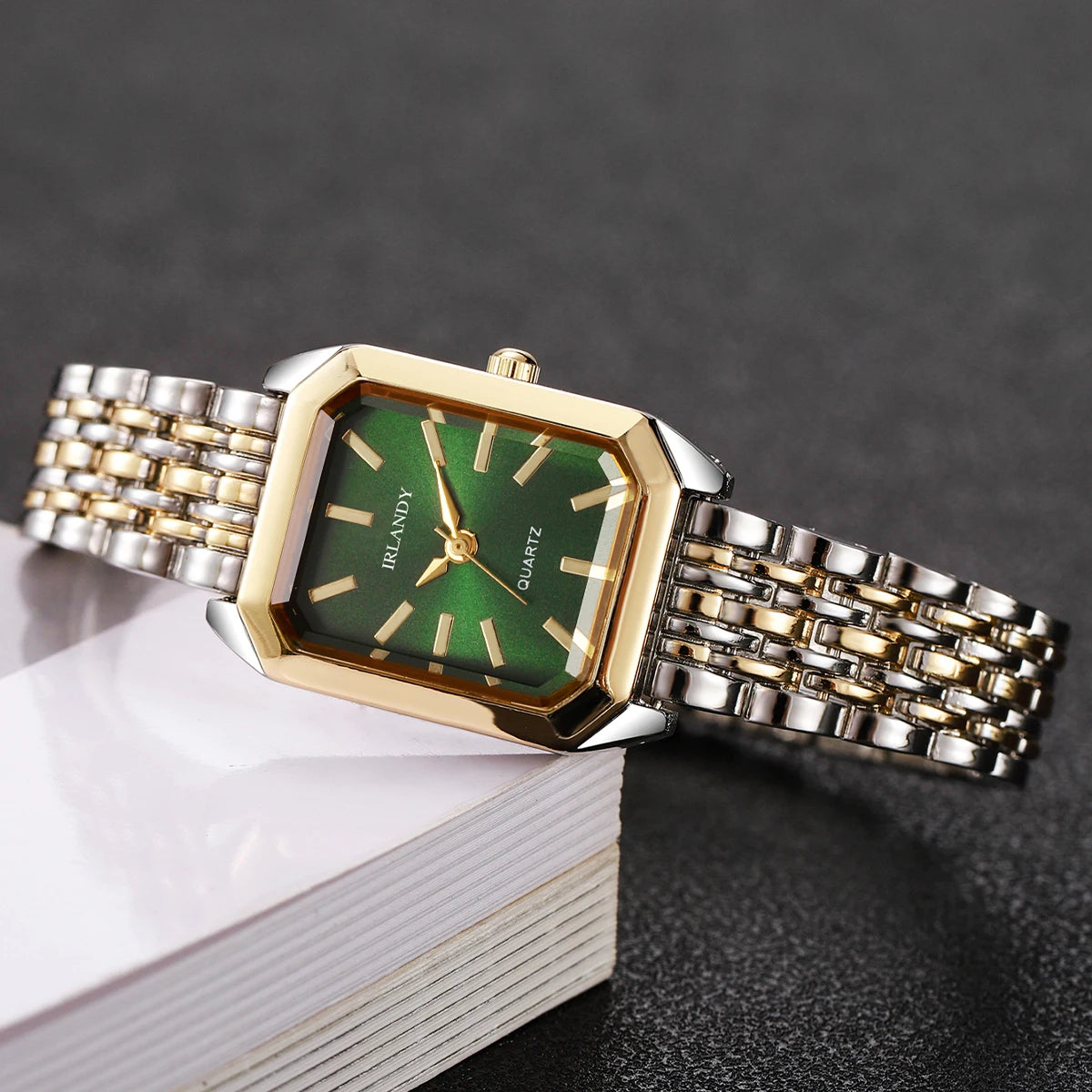 Montre Femme Rectangulaire Acier - Élégante Quartz Bracelet Métal Cadeau