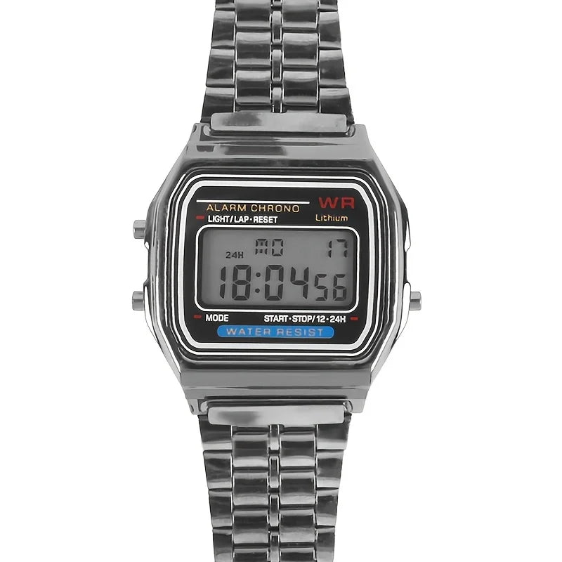 Montre F91W Digital LED Acier - Unisexe Multifonction Sport Business Rétro