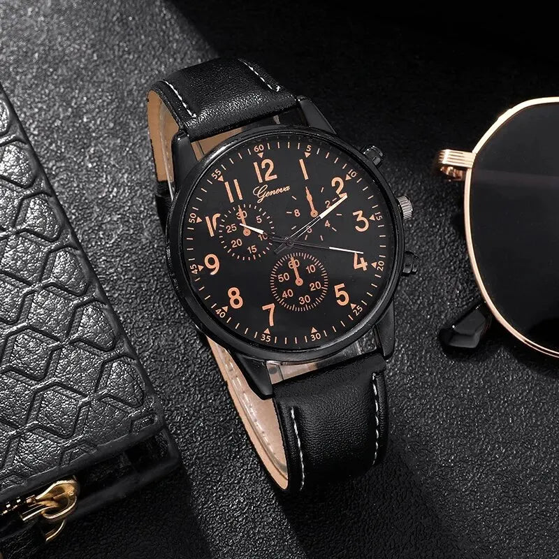 Montre Homme Cuir Vintage - Quartz Business Sport Élégante