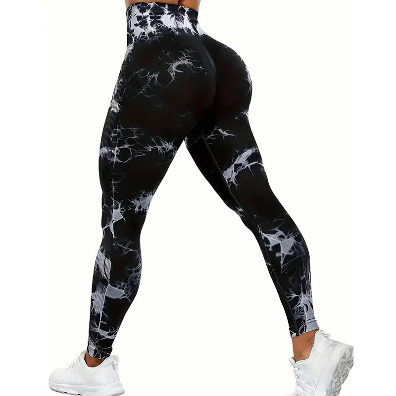 Legging Yoga Femme Sans Couture Taille Haute Push Up - Pantalon Sport Gainant Fitness Gym