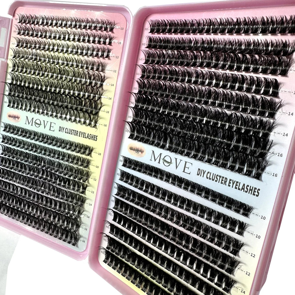 Kit Extensions Cils 640 Clusters 5D - Faux Mink Volume Épais Maquillage