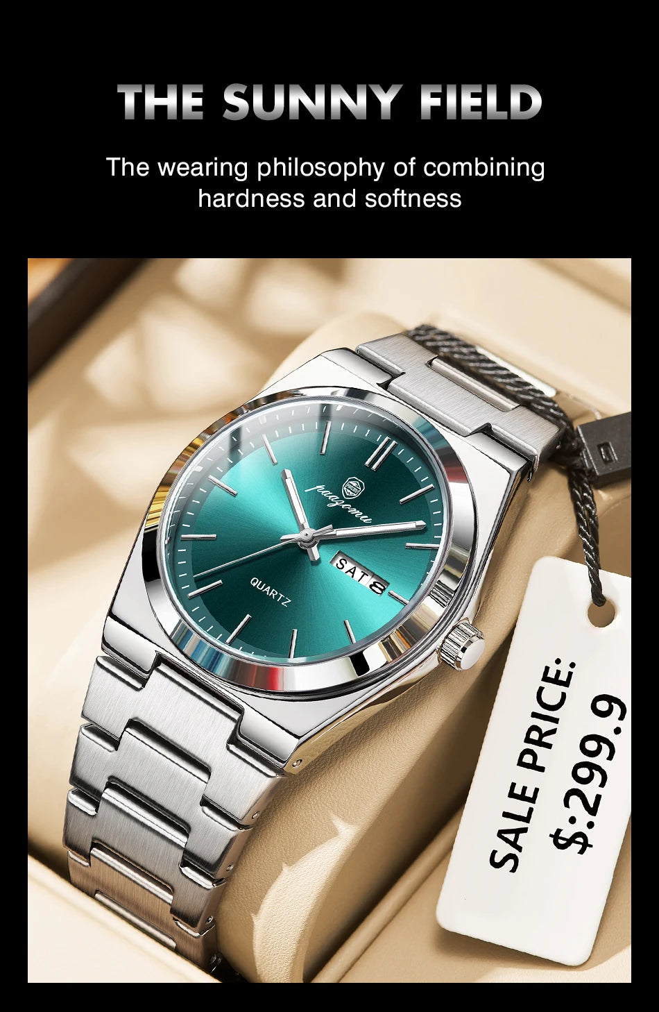 Montre Homme Luxe Acier Inoxydable - Quartz Sport Étanche Lumineuse Date