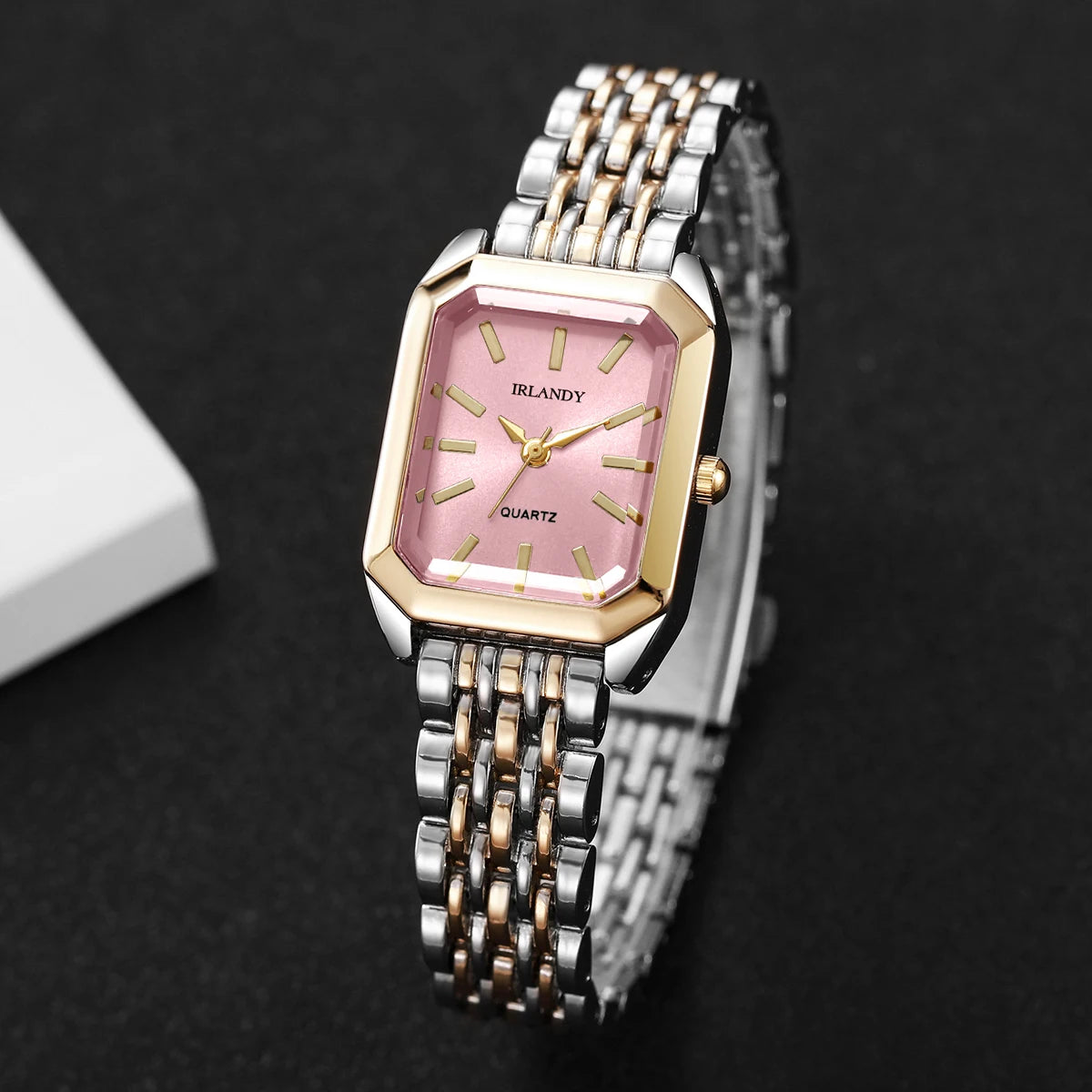 Montre Femme Rectangulaire Acier - Élégante Quartz Bracelet Métal Cadeau