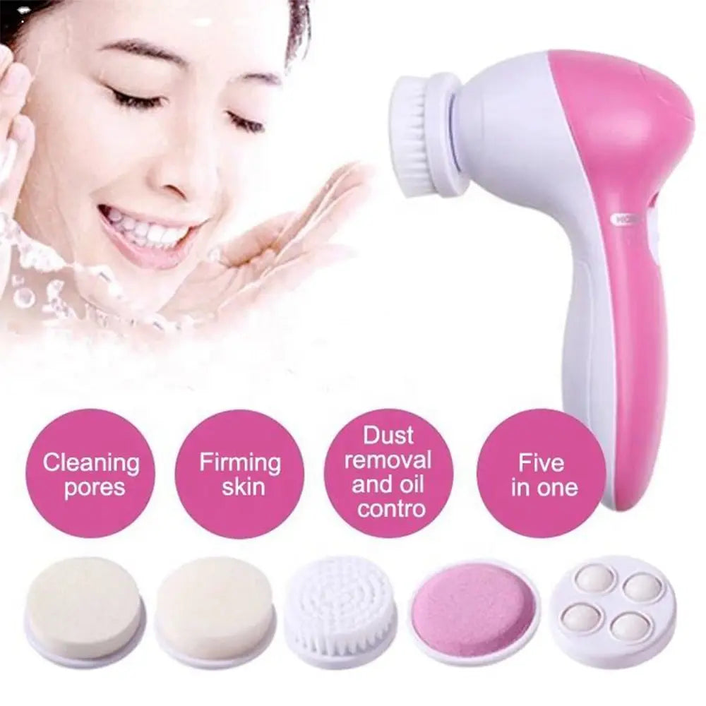 Brosse Nettoyante Faciale Électrique 5 en 1 - Spa Visage Points Noirs