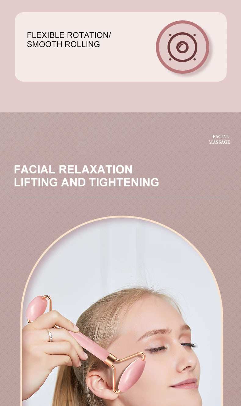 Roller Facial Résine Massage - Visage Cou Yeux Gua Sha Beauté