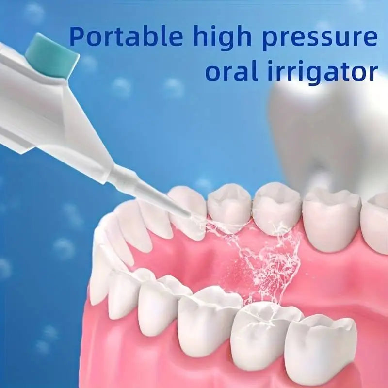 Irrigateur Oral Portable Haute Pression - Jet Dentaire Manuel Nettoyage Dents