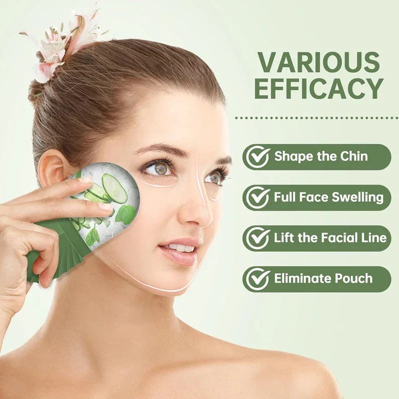 Roller Facial Glacé Silicone - Anti-Poches Yeux Resserre Pores Massage Visage