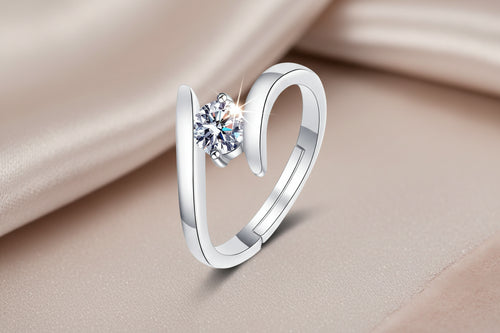 Bague Femme Argent 925 Zircon - Élégante Alliance Mariage