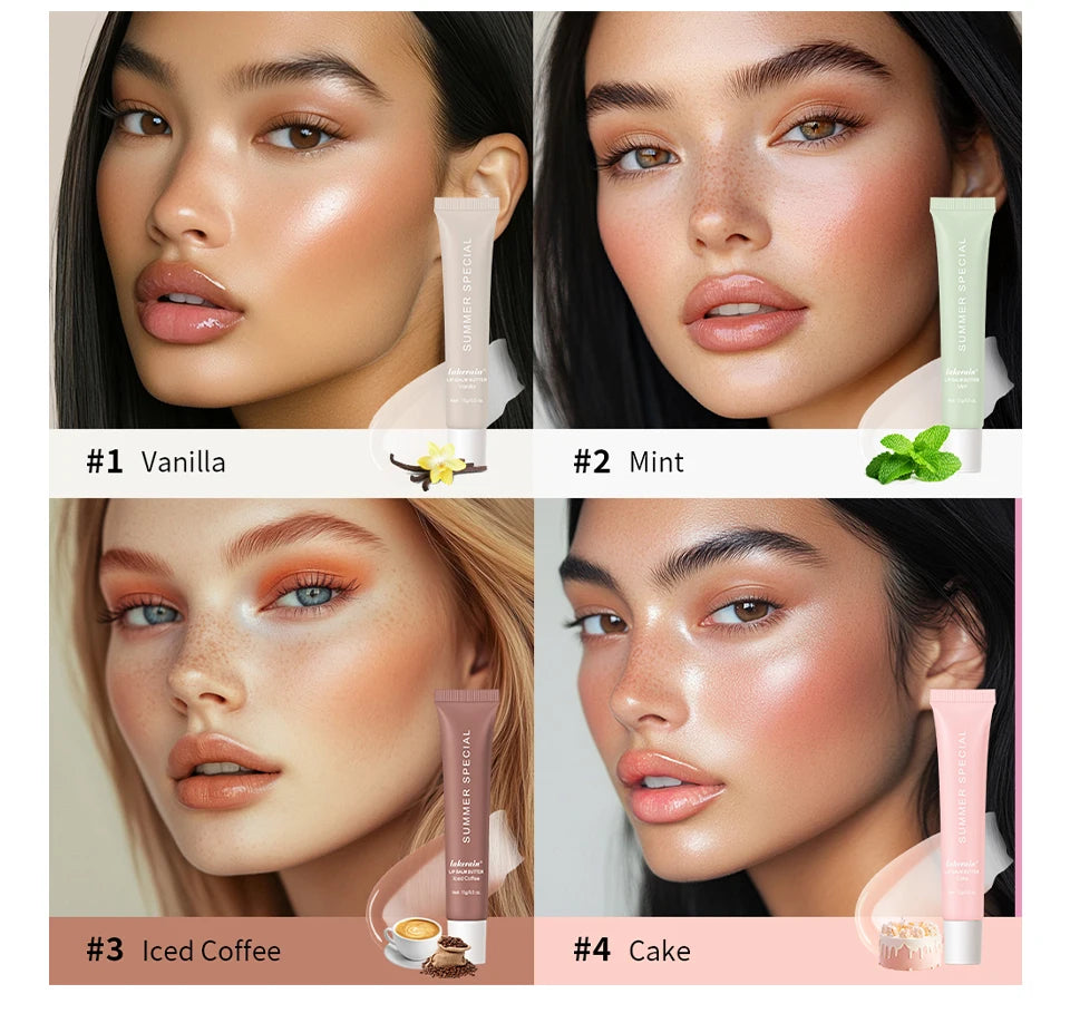 Baume à Lèvres Hydratant Parfumé - Gloss Miroir Vanille Menthe Café Cake