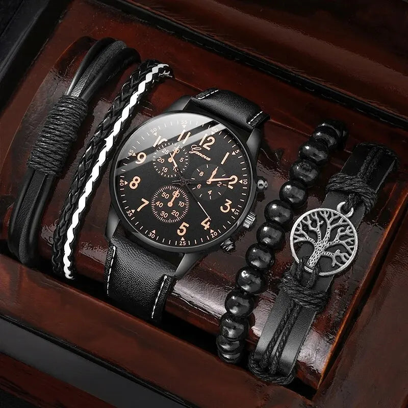 Montre Homme Cuir Vintage - Quartz Business Sport Élégante