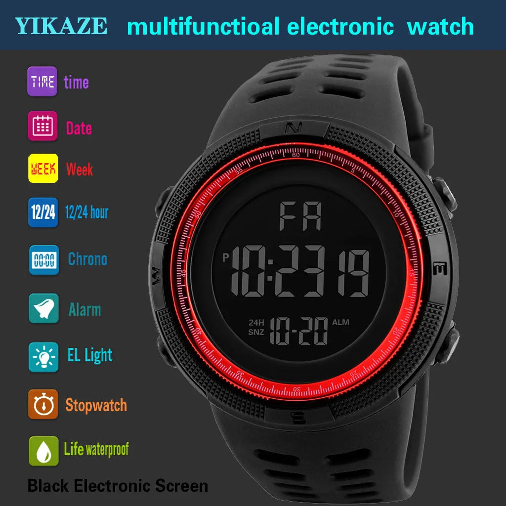 Montre Militaire Sport LED Homme - Digitale Multifonction Lumineuse Étanche