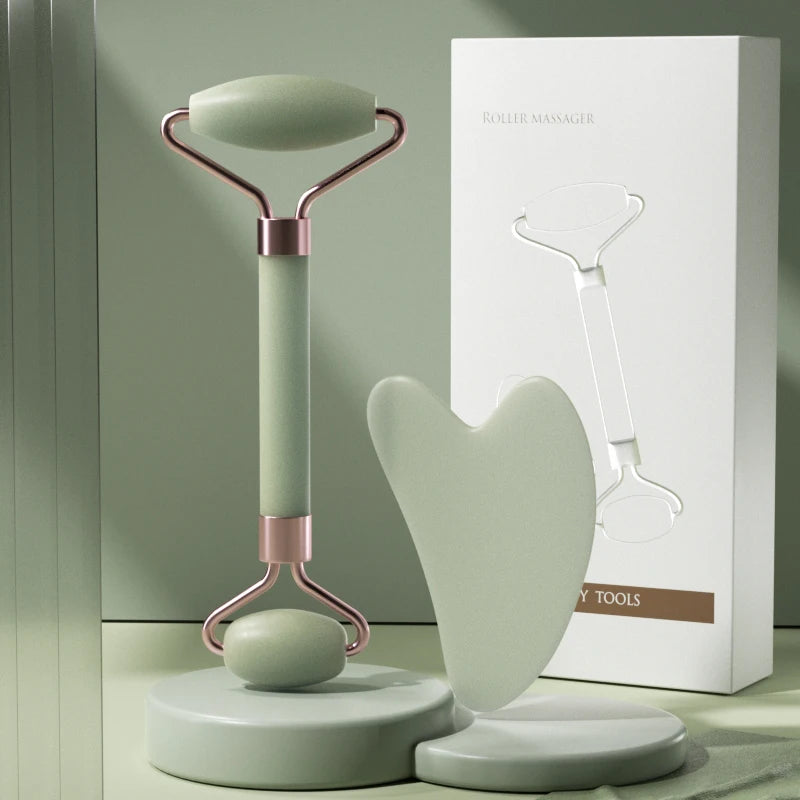 Roller Facial Résine Massage - Visage Cou Yeux Gua Sha Beauté