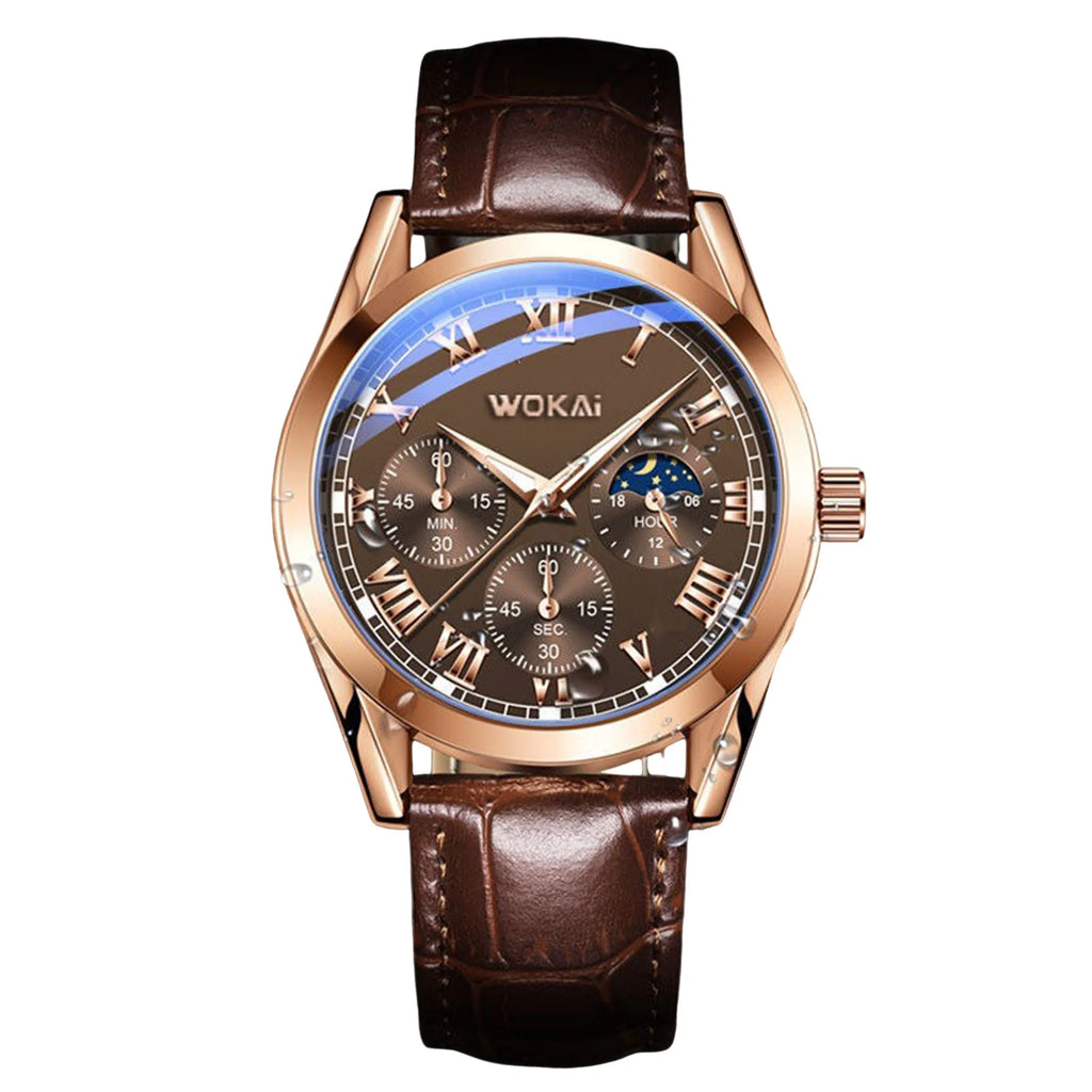 Montre Homme Luxe Cuir - Business Quartz Calendrier Élégante Cadeau