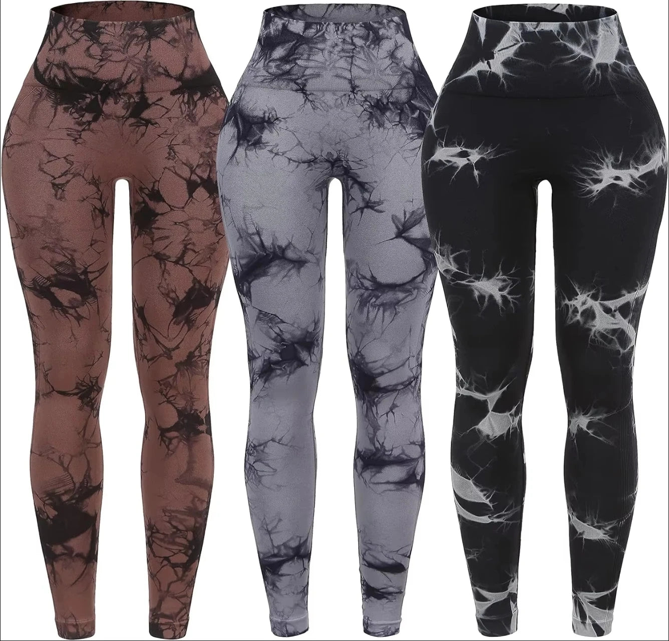 Legging Yoga Femme Sans Couture Taille Haute Push Up - Pantalon Sport Gainant Fitness Gym
