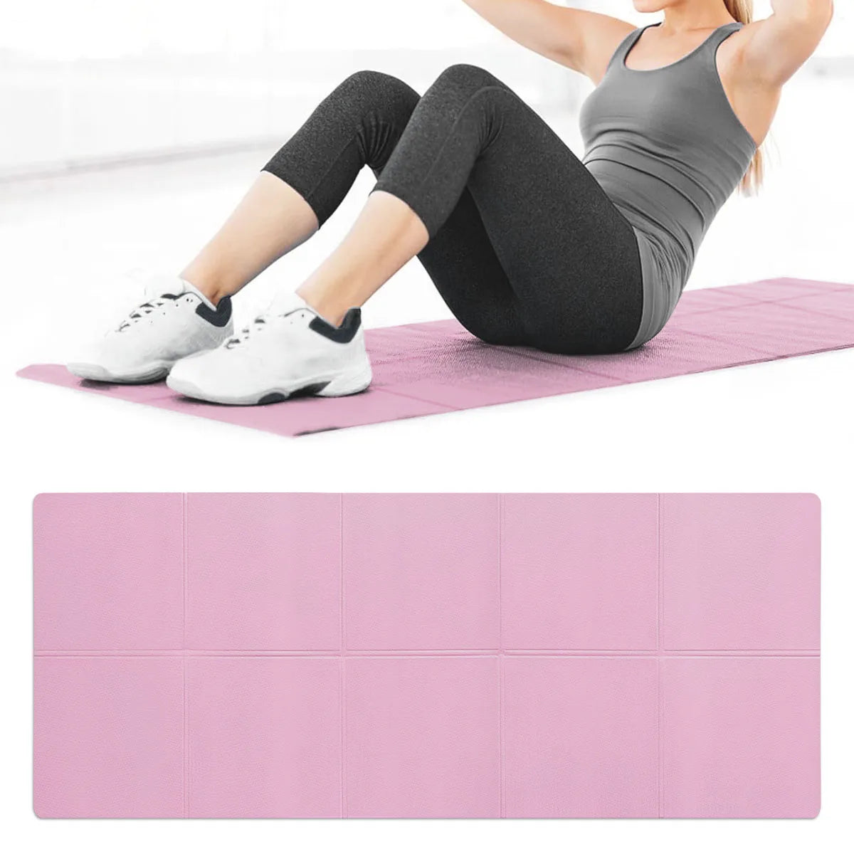 Tapis de Yoga EVA 4mm Antidérapant - Tapis Sport Fitness Pilates Gymnastique Exercice Maison