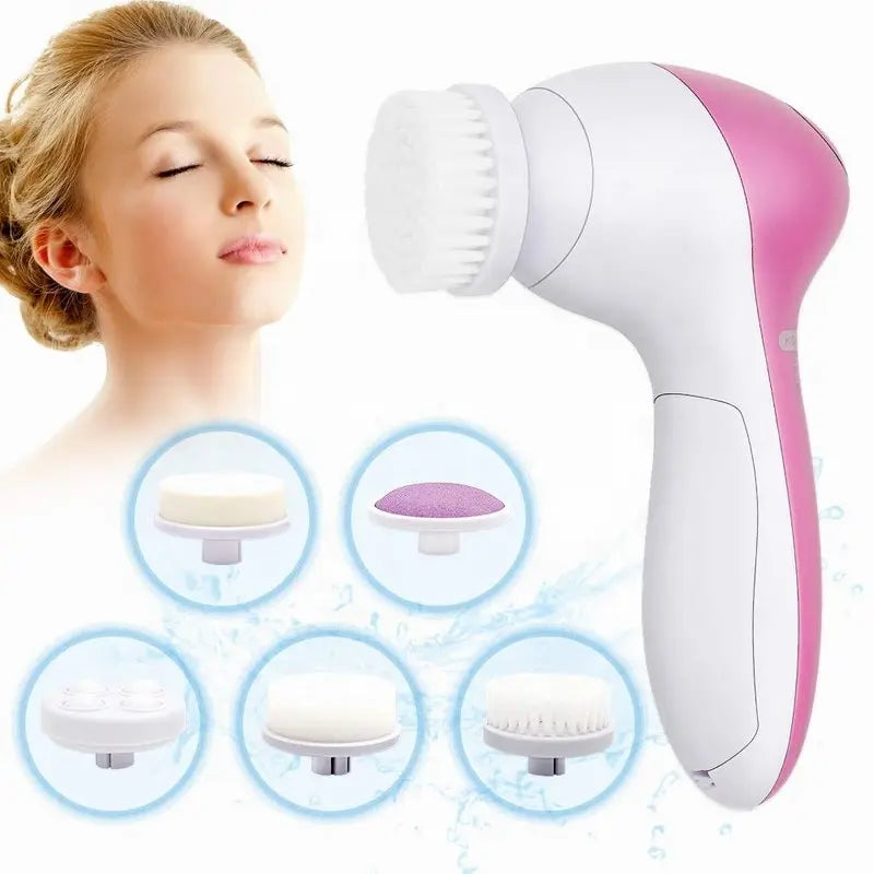 Brosse Nettoyante Faciale Électrique 5 en 1 - Spa Visage Points Noirs