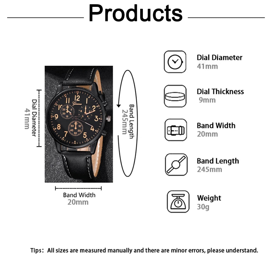 Montre Homme Cuir Vintage - Quartz Business Sport Élégante