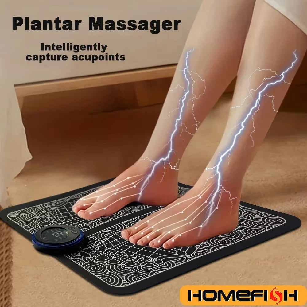 Tapis Massage Électrique Pieds EMS - Appareil Relaxation Musculaire Fitness Sport Maison