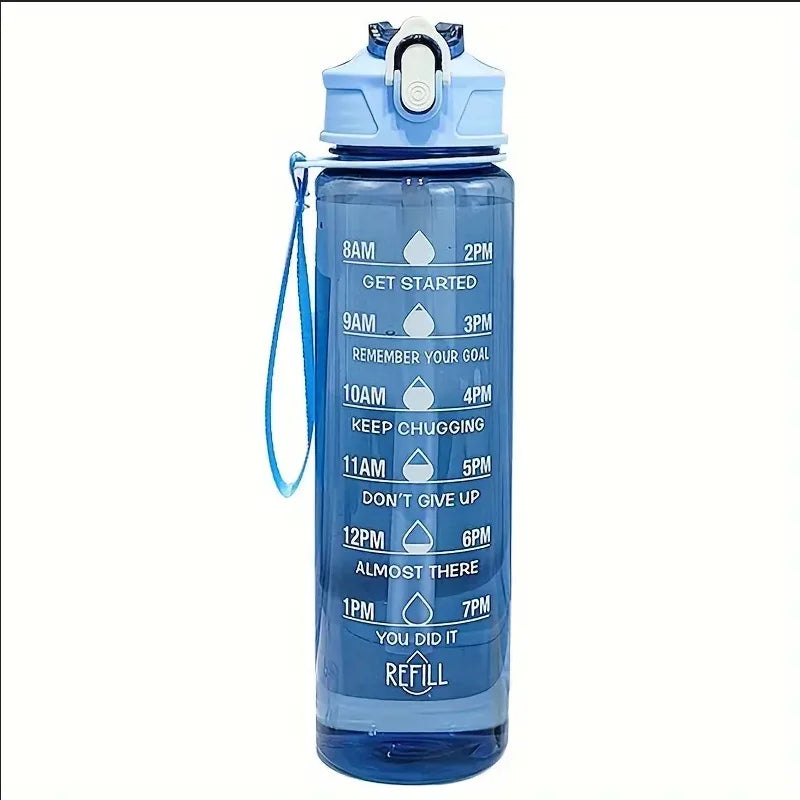 Bouteille Sport 800ml Échelle Temps - Gourde Étanche Fitness Voyage