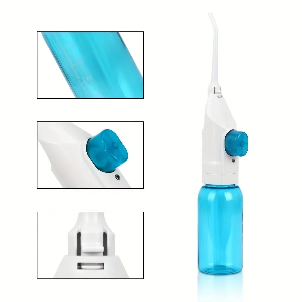 Irrigateur Oral Portable Haute Pression - Jet Dentaire Manuel Nettoyage Dents