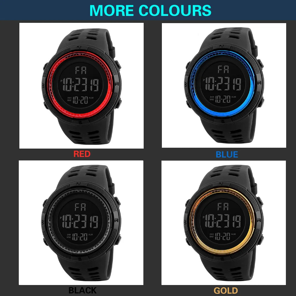Montre Militaire Sport LED Homme - Digitale Multifonction Lumineuse Étanche