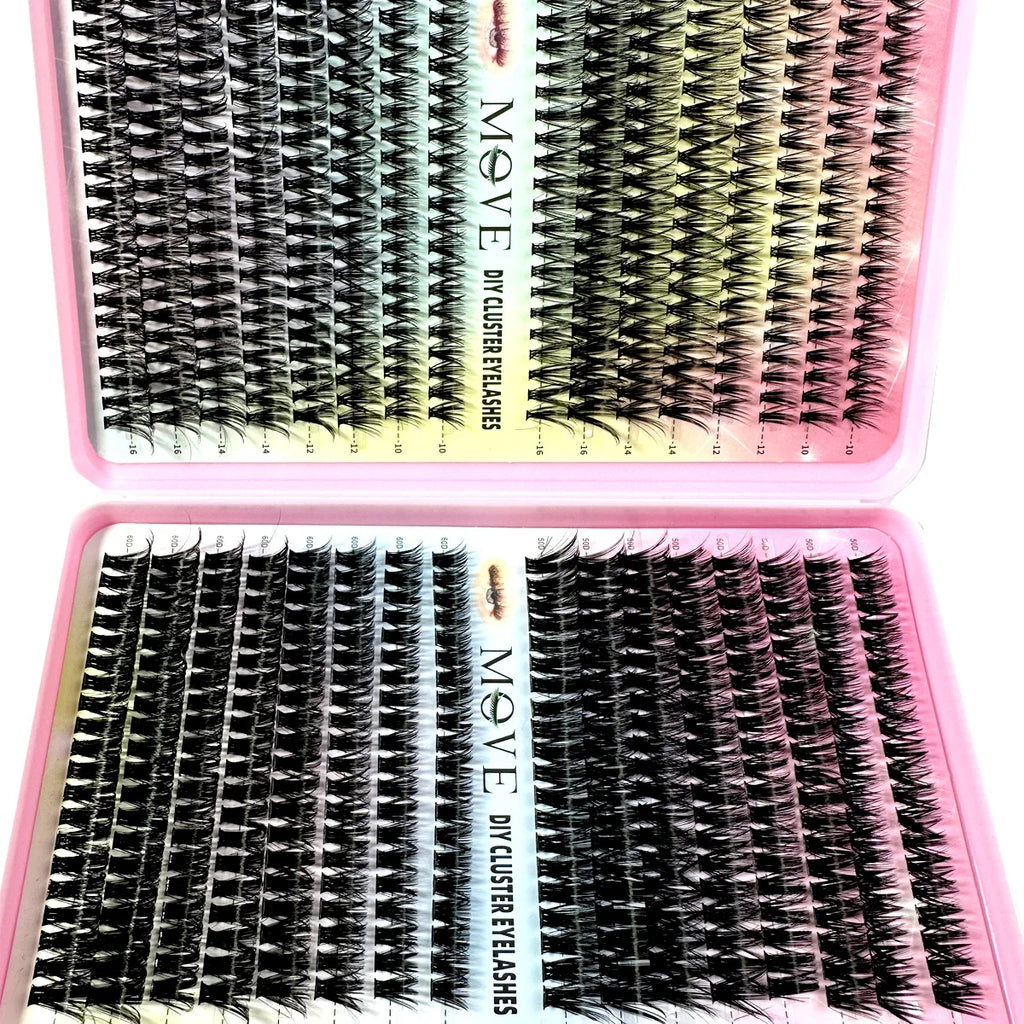 Kit Extensions Cils 640 Clusters 5D - Faux Mink Volume Épais Maquillage