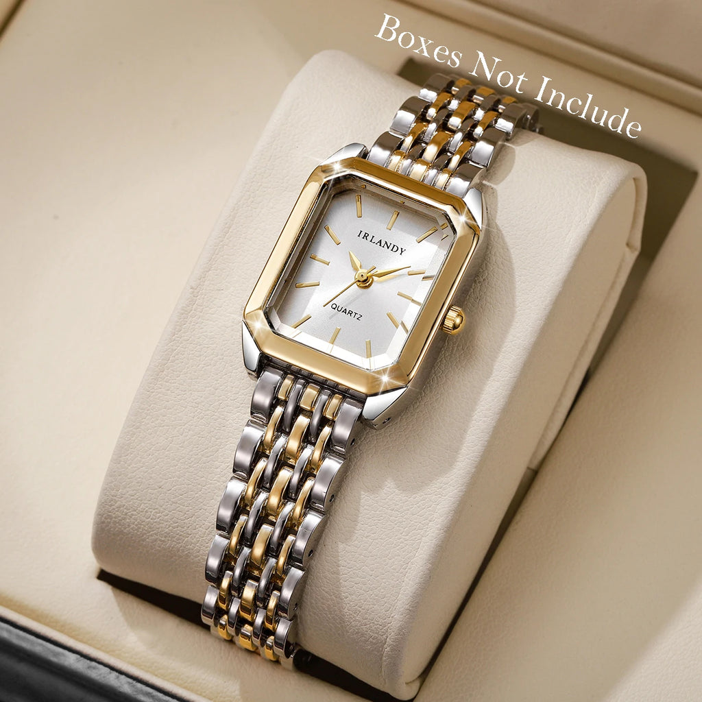 Montre Femme Rectangulaire Acier - Élégante Quartz Bracelet Métal Cadeau