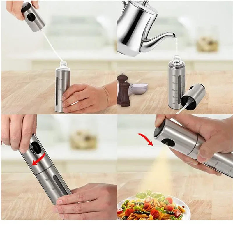 Spray Huile BBQ Inox 304 - Vaporisateur Huile d'Olive Vinaigre Cuisine Pâtisserie