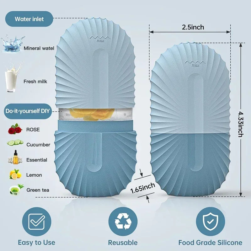 Roller Facial Glacé Silicone - Anti-Poches Yeux Resserre Pores Massage Visage