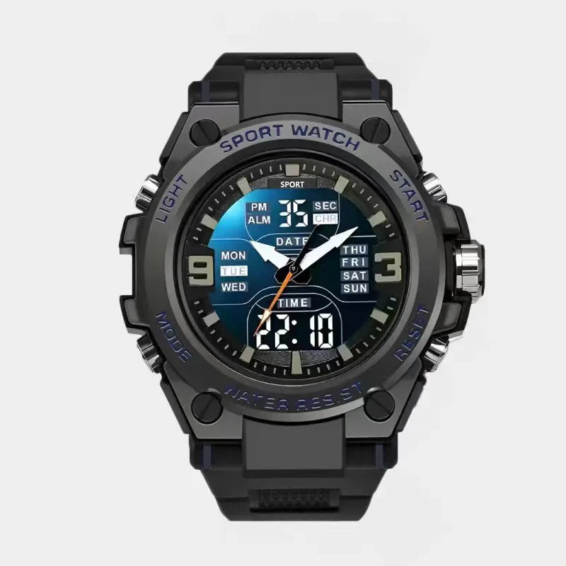 Montre Homme Luxe Double Mouvement - Quartz Électronique Étanche Lumineuse Acier