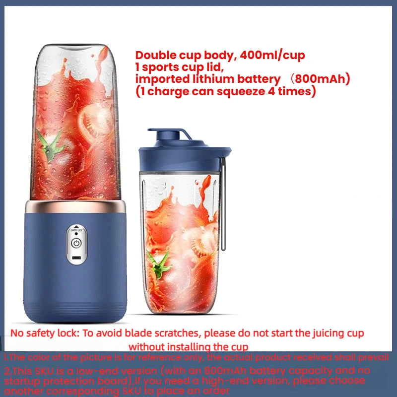 Extracteur Jus Portable Rechargeable USB - Blender Smoothie Fruits Voyage