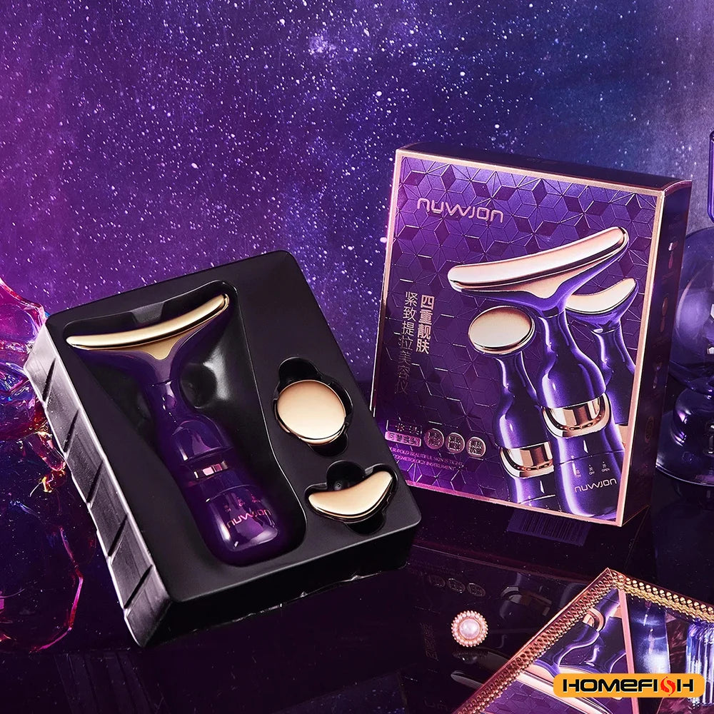 Appareil Lifting Facial 3 en 1 EMS - Anti-Rides Raffermissant Visage Cou Yeux