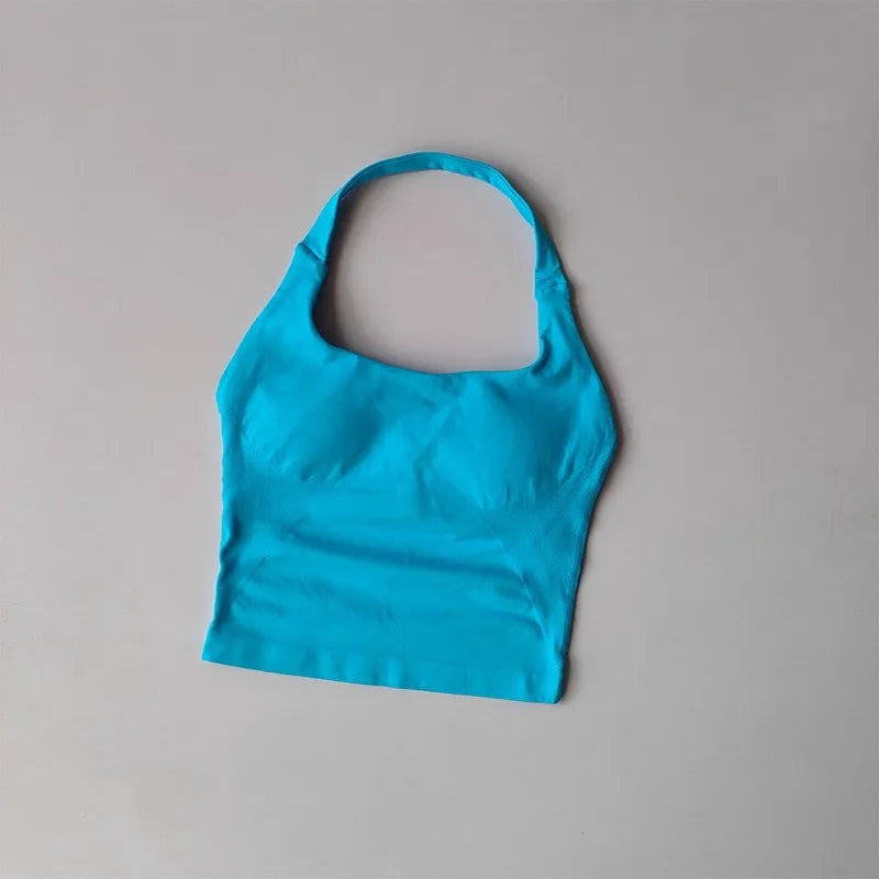 Brassière Sport Femme Halter Dos Élégant - Soutien-Gorge Yoga Anti-Choc Fitness Pilates